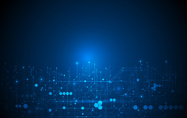 vector abstract futuristic circuit board, illustration high computer technology dark blue color back