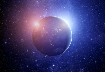 Wall Mural - image of stars and a planet in the galaxy