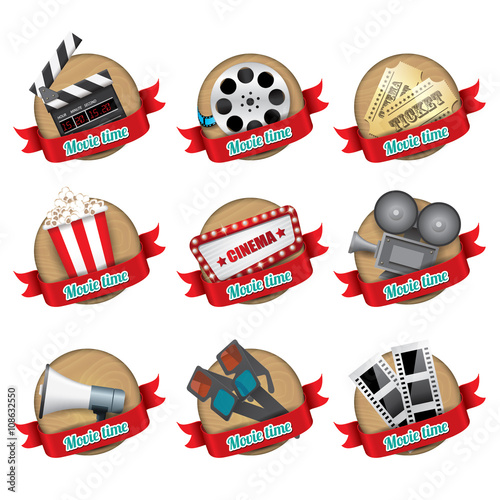 Realistic movie badge Stock Vector Adobe Stock