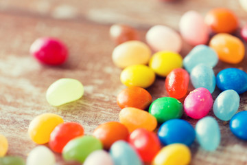 Wall Mural - close up of multicolored jelly beans candies