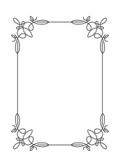 Fototapete - Classical decorative simple calligraphic frame in mono line styl