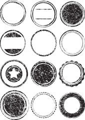 Fototapete - Big set of grunge templates for rubber stamps