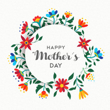 Happy Mothers Day Simple Floral Ornament Design