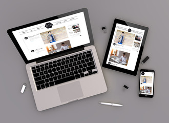 Wall Mural - responsive design car sharing zenith view