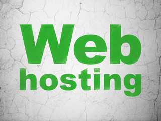 Web development concept: Web Hosting on wall background