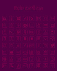 Poster - Set of education simple icons