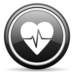 Aufkleber - pulse black circle glossy web icon