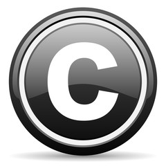 Poster - copyright black circle glossy web icon