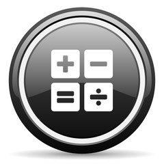 Aufkleber - calculator black circle glossy web icon