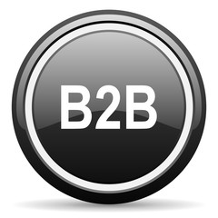 Poster - b2b black circle glossy web icon