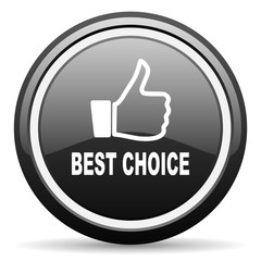 Poster - best choice black circle glossy web icon