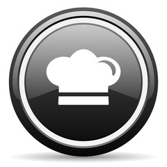 Aufkleber - cook black circle glossy web icon