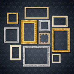 Sticker -  Frames On Dark Wall Set