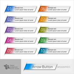 Wall Mural - infographic vector arrow button