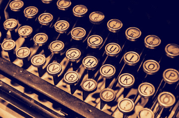 close up of typewriter vintage retro styled
