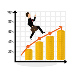 Flat illustration of profit design , editable vector