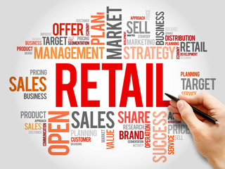 Wall Mural - Retail word cloud, business concept