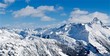 Winterpanorama Tiroler Berge mi Angererkopf, Elferkopf, erster Schafalpenkopf von der Steffisalp aus fotografiert.