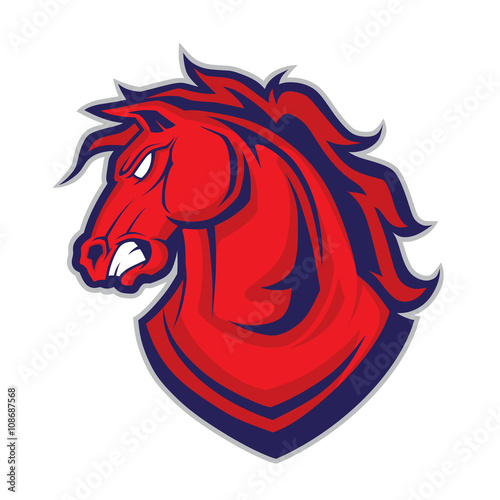 Fotomural Horse or mustang head mascot