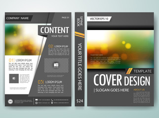 Wall Mural - Gray cover book, Annual report brochure magazine flyer poster design template vector, Leaflet cover presentation abstract bokeh blur background, layout in A4 size.