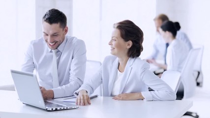 Wall Mural - business people having a meeting