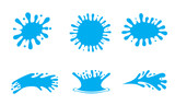 Blue water splash vector logo collection.