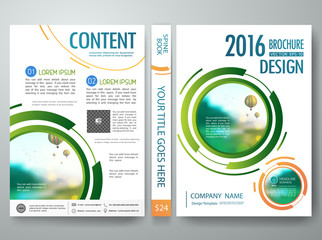 Brochure design template vector. Annual report flyers poster magazine. Leaflet cover presentation with balloon and blur abstract circle background.Layout in A4 size with spine book design.illustration