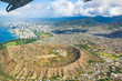Beautiful aerial view on the diamond head crater on the island of Oahu, Hawaii.