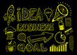 © DavidArts - Business doodles Sketch set : infographics elements isolated