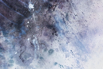 Poster - abstract painting with blurry and stained structure. Painting on canvas.