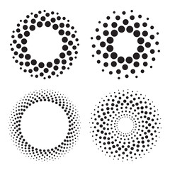 Wall Mural - Halftone circles of dots. Design elements. Vector illustration