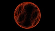 Abstract Fractal Red Atmosphere Of A Planet On A Black Background. Seamless Loopable. HD Video. 