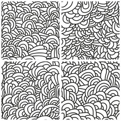 Wall Mural - Set of four seamless patterns.