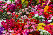 Sale Of Artificial Flowers On The Market