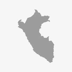 Aufkleber - Peru map in gray on a white background