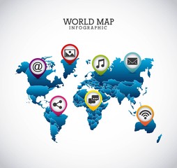 Sticker - world map design 