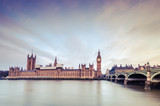 Fototapeta Big Ben - vintage cross processed photo of Palace of Westminster at sunris