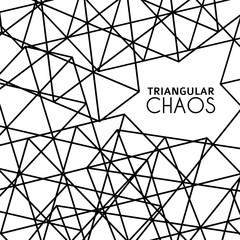 Poster - Abstract background with grid textured by black outline triangles