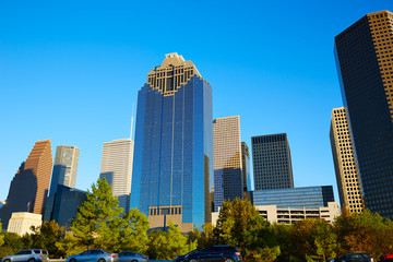 Wall Mural - Houston downtown skyline of Texas city in US