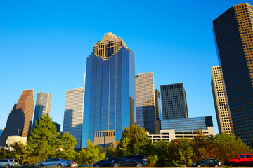 Wall Mural - Houston downtown skyline of Texas city in US