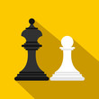 © juliars - Chess king and chess pawn icon, flat style