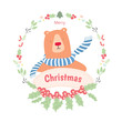 Vector Holiday. Christmas card template