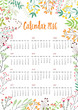 Calendar  with flower template