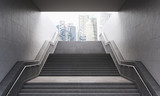 Fototapeta Perspektywa 3d - Stairs to the city