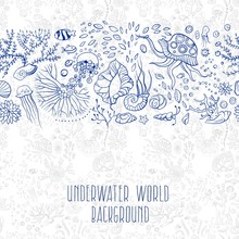Hand Drawn Underwater World Background