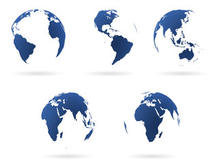 Wall Mural - Earth globes set