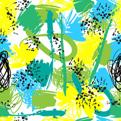 Wall Mural - seamless vintage pattern retro 80s or 90s fashion style abstract vector background. retro memphis de