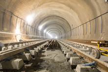 Subway Rails During Tunnel Construction Sleepers