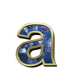 Poster - One lower case letter from blue fractal alphabet set isolated over white. 3D illustration,
