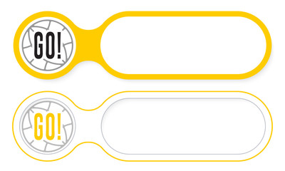 Poster - Two abstract buttons for your text and go symbol